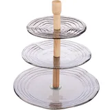 Этажерка «Вело» 3 яруса 32х25х20см стекло,дерево ,H=30см бронз.