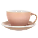 Кофейная пара «Эгг» фарфор 300мл D=110/155,H=65,L=135мм розов.