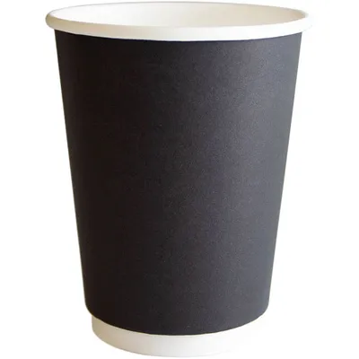 Стакан для горячих напитков одноразовый двухслойный[20шт] картон 300мл D=90,H=111мм черный, Количество (шт.): 20, Цвет: Черный, Объем по данным поставщика (мл): 300