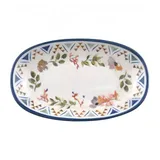 Блюдо сервировочное «Спринг» овальное фарфор ,L=19,B=11см белый,разноцветн.
