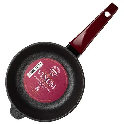 Сковорода «Винум» глубокая алюм.литой,бакелит D=24,H=10,5см черный,красный, изображение 6