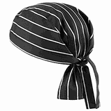 Бандана поварская, полоса полиэстер,хлопок черный,белый