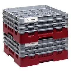 Кассета для бокалов 25 ячеек Dmax=87,Hmax=225мм полипроп. ,H=22,5,L=50,B=50см красный,серый, изображение 3