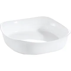 Square deep heat-resistant dish  glass  2 l , H=5, L=26, B=26cm  white