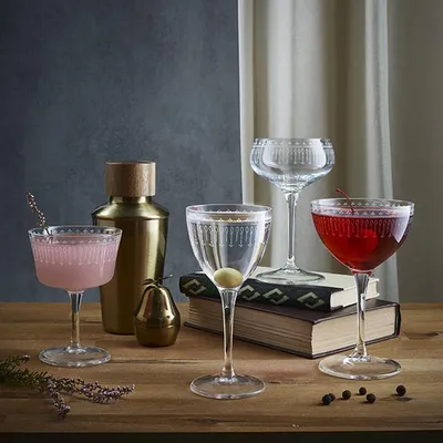 Шампанское-блюдце «Новеченто Арт деко» стекло 220мл D=90,H=124мм прозр., изображение 2