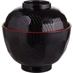 Miso tureen plastic 170ml D=10.5,H=10.5cm black