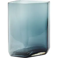 Vase “Silex” glass ,H=33,L=22.4,B=22.9cm blue.