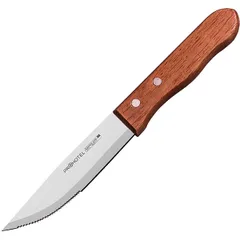 Нож для стейка «Проотель» сталь нерж.,дерево ,L=250/125,B=27мм металлич.,коричнев.