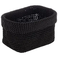 Fruit basket wicker polyester ,H=10,L=13.5,B=20cm black