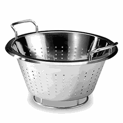 Colander on a stand with handles  stainless steel  D=36, H=15.5 cm  metal.