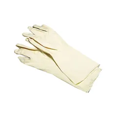 Caramel gloves size 7/7.5 (up to 60 C)  latex  L=33cm  beige.