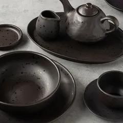 Тарелка «Оникс» плоская без полей керамика D=210,H=23мм черный, изображение 4