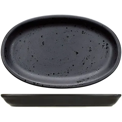 Тарелка «Оникс» овальная керамика ,H=1,L=26,B=15см черный, Длина (мм): 260, Ширина (мм): 150
