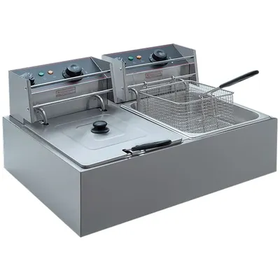 Фритюрница CP-EF66L (6л+6л) сталь нерж. 12л ,H=29,L=46,B=57см 2Квт серебрист.