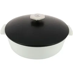 Baking pan with lid “Revolution” ceramics 3.6l D=28,H=13.5cm white,black