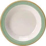 Plate for oil “Rio Green”  porcelain  D=11, H=2cm  white, green.