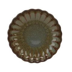 Тарелка «Астера» керамика D=105,H=22мм серый,серо-голуб.