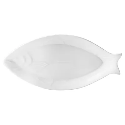 Блюдо «Кунстверк» для рыбы фарфор ,H=31,L=396,B=192мм белый