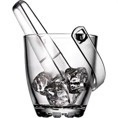 Ice container “Silvana” with tongs  glass  0.84 l  D=75/120, H=125mm  clear.