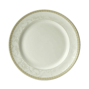 Тарелка «Антуанетт» мелкая фарфор D=165,H=18мм белый,олив.
