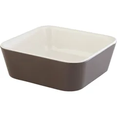 Square salad bowl plastic 150ml ,H=4,L=9,B=9cm brown,white