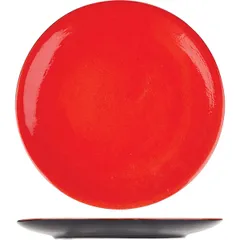 Plate “Carmine” small ceramics D=21cm red,black