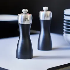 Мельница для соли «Фиджи» металлический механизм бук,сталь нерж. ,H=15см черный, изображение 2