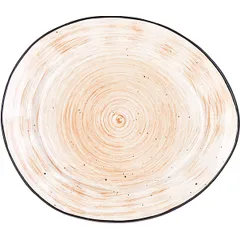 Тарелка «Пастораль» мелкая фарфор ,H=20,L=228,B=195мм оранжев.
