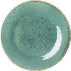 Plate “Erboso Reativo”  porcelain  D=24, H=2cm  turquoise, beige.