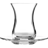 Tea glass + rosette glass 160ml ,H=95mm clear.