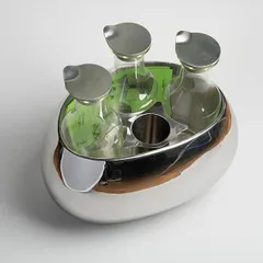 Емкость для охлаждения бутылок + 3 графина сталь нерж.,стекло D=35,H=32см металлич., изображение 4