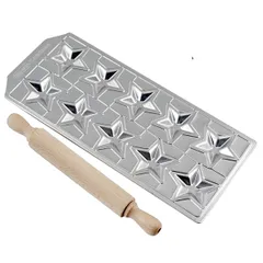 Форма для равиоли 10 ячеек «Стеллине» алюмин. ,L=34,B=21см серебрист.