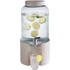 Диспенсер для холодных напитков «Элемент» стекло,бетон 7л D=22,H=45см камен.-серый.,прозр., изображение 3