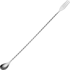 Bar spoon with fork  stainless steel , L=40, B=3cm  silver.