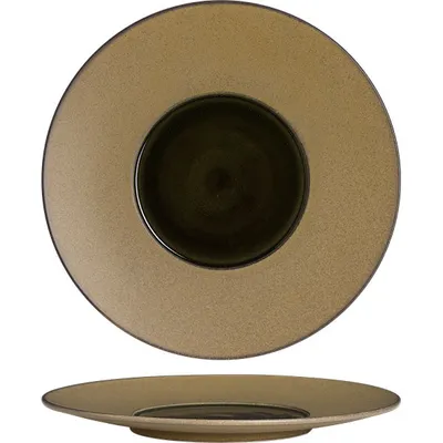 Тарелка «Ваби Саби Вит» с широким бортом фарфор D=28,5см бежев.,черный, Диаметр (мм): 285