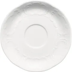 Saucer “Mozart” with decor  porcelain  D=15cm  white