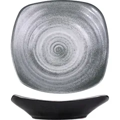 Plate “Milky Way” square  porcelain , L=23, B=23cm  black, white