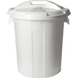 Бак для мусора с крышкой пластик 35л D=42,H=48см белый