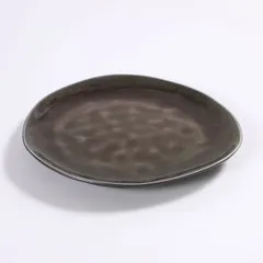 Тарелка «Пьюр» овальная керамика ,L=20,B=17см коричнев., изображение 2