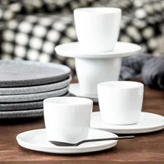 Блюдо «Гранит» с бортом фарфор D=20см свет.-сер.,матовый, изображение 4