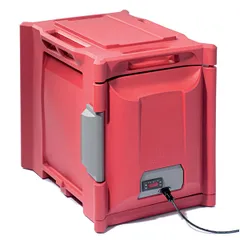 Thermal container with front loading and electric heating  polyethylene , H=63.2, L=70.9, B=47.8 cm