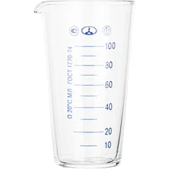 Beaker TS GOST-1770-74 glass 100ml D=55,H=105mm clear.