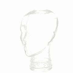 Table decor “Head” glass ,H=29cm white