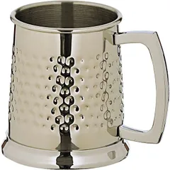 Beer mug riffled stainless steel 400ml D=85mm gold