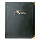 Папка-меню А5 кожезам. ,L=23,B=19см черный