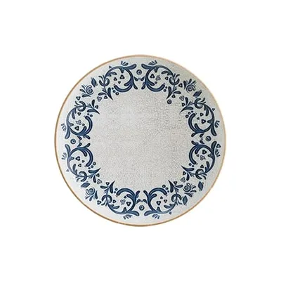 Тарелка для пасты «Виенто» фарфор 1,3л D=25см белый,синий