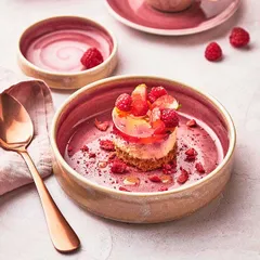 Тарелка «Аврора Везувиус Роуз Кварц» с бортом фарфор 1,2л D=205,H=55мм розов.,бежев., изображение 3