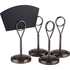 Держатель для карточек  4шт.+20карточек[4шт] сталь нерж.,полипроп. D=50,H=105мм черный, изображение 2