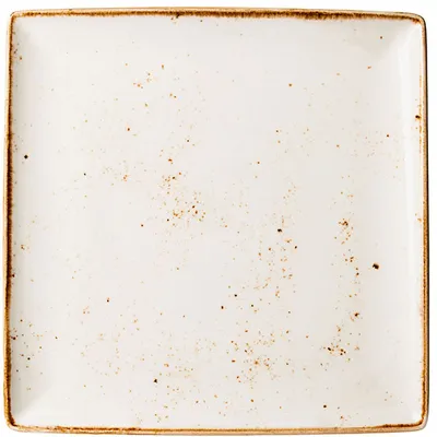 Блюдо «Крафт Вайт» квадратное фарфор ,H=18,L=270,B=270мм белый,коричнев., Цвет: Белый