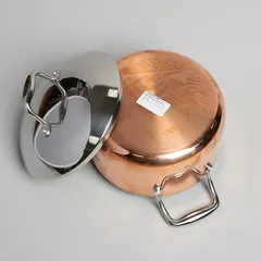 Кастрюля с крышкой 3-х слойная (медь) сталь нерж.,алюмин. 6л D=24,H=13,5см, изображение 3